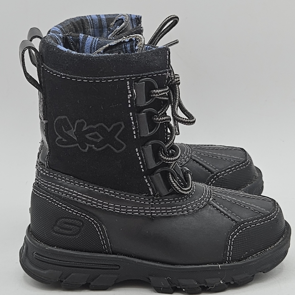 Sketchers Skx Black Waterproof Winter Boots Size 6